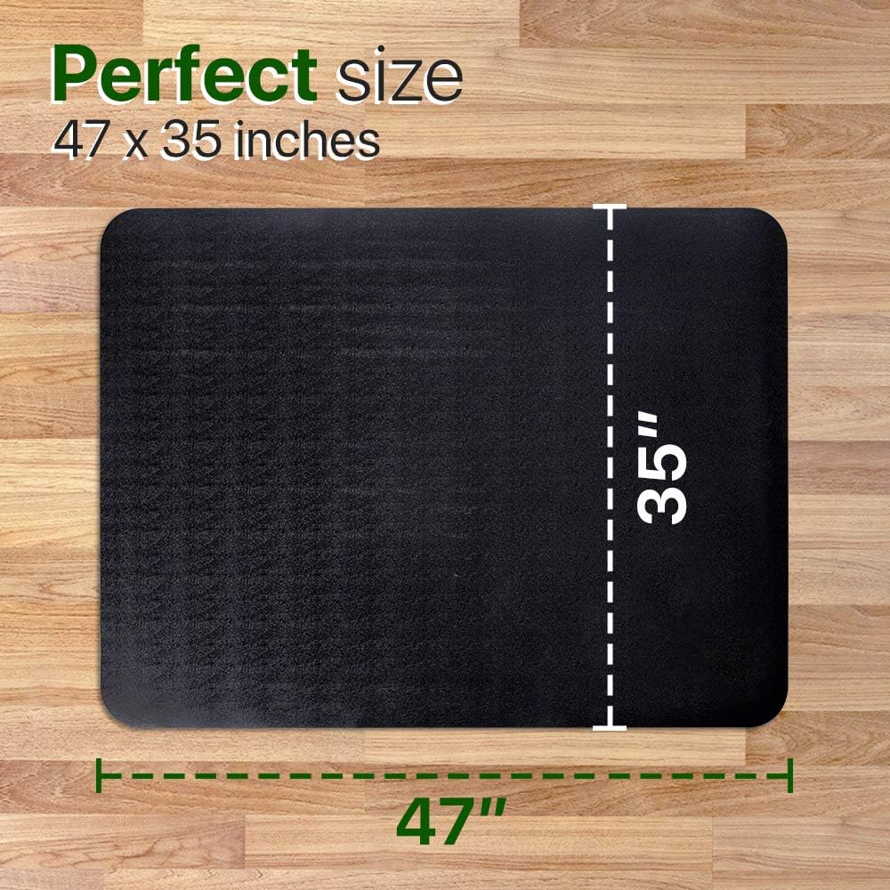 Black Non-Curve 47x35 inches Chair Mat E745