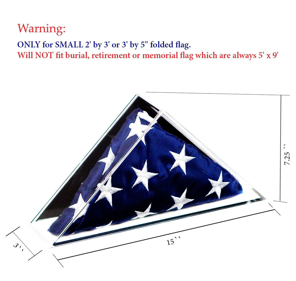 Clear Acrylic American Flag Display Case Wall Mount N5856