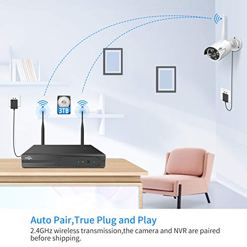 16CH 4K NVR 4Pcs 3MP Night Vision WiFi Cameras 1TB HDD P756707