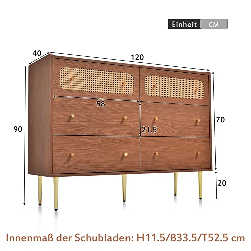 6 Drawer Rattan Dresser M134135