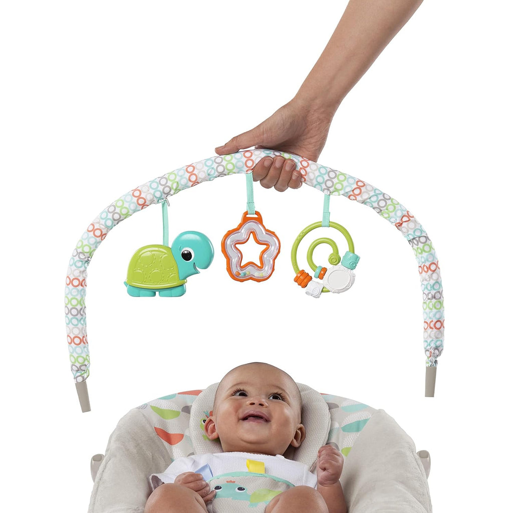 Baby Bouncer Infant Seat with Vibrations, Music, Removable Toy Bar H354