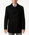 Black Wool-Blend Peacoat M40472