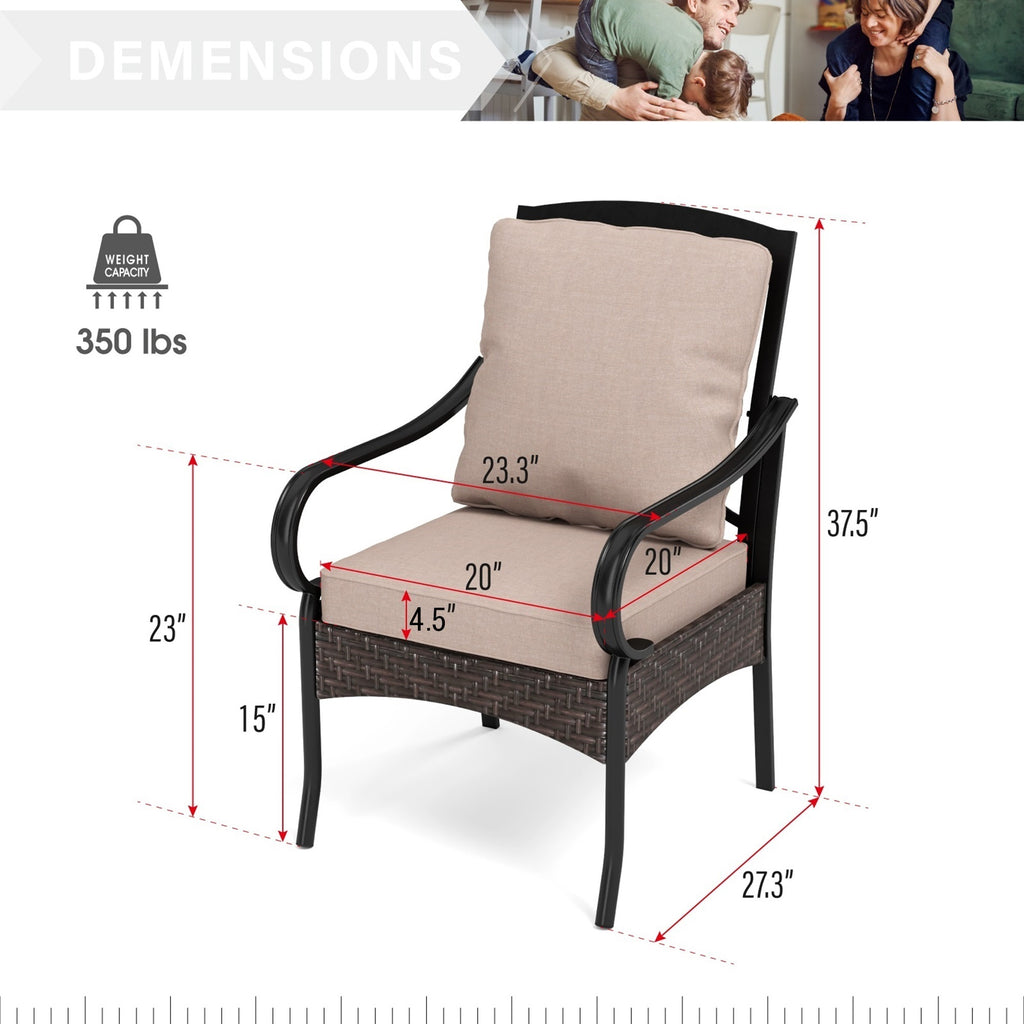 7-Piece Patio Dining Set with Swivel Wicker Chairs and Cushions X3003