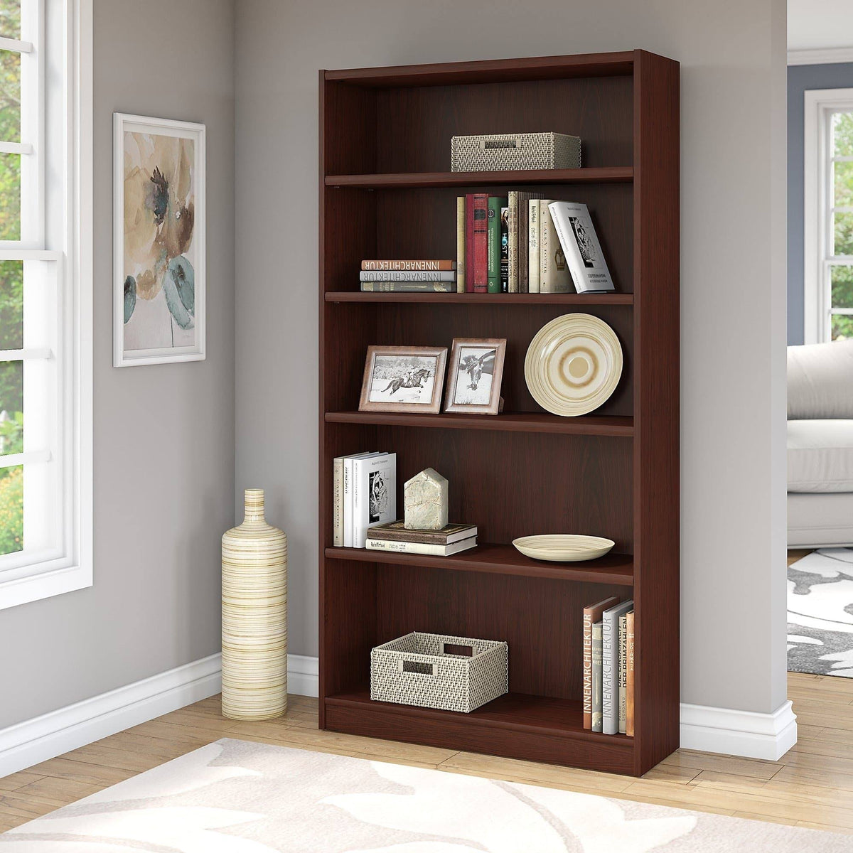 Red 5 Shelf Bookcase F56995