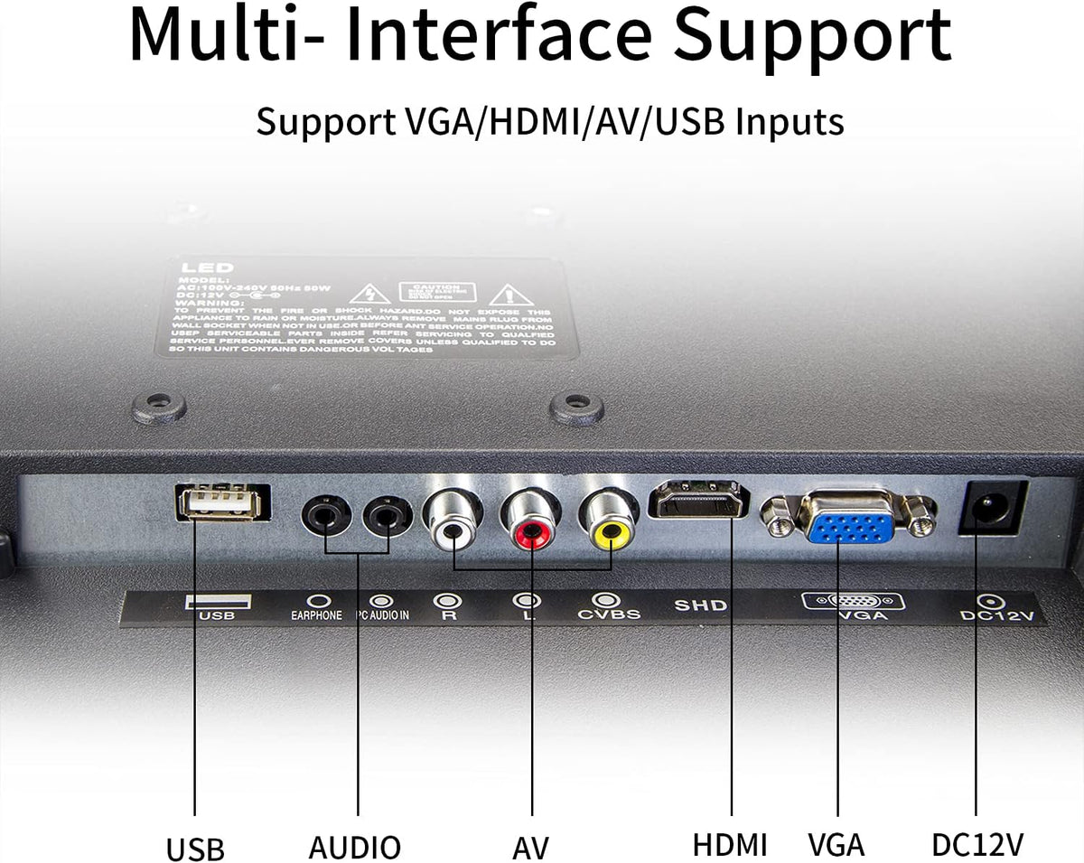 17 inch Security Monitor with HDMI Input, Built-in Speaker, Remote Control D856