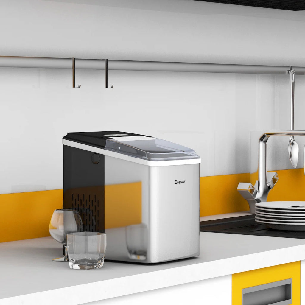 Stainless Steel Countertop Ice Maker with Scoop R2730