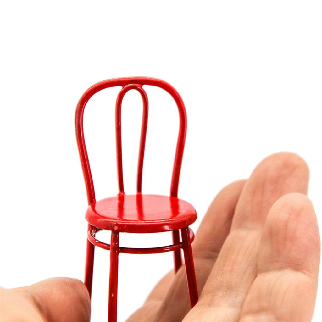 Hand Painted Metal Dollhouse Miniature Dining Toy Furniture Z8430
