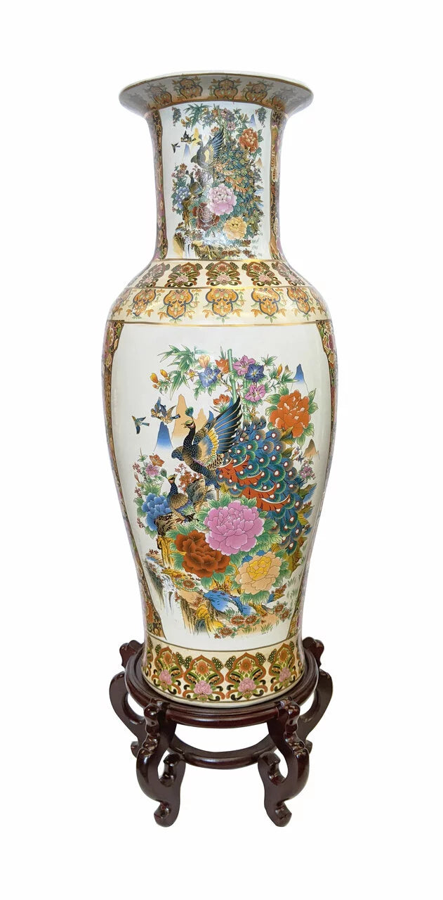 Japanese Porcelain Satsuma Vase 36" L6951