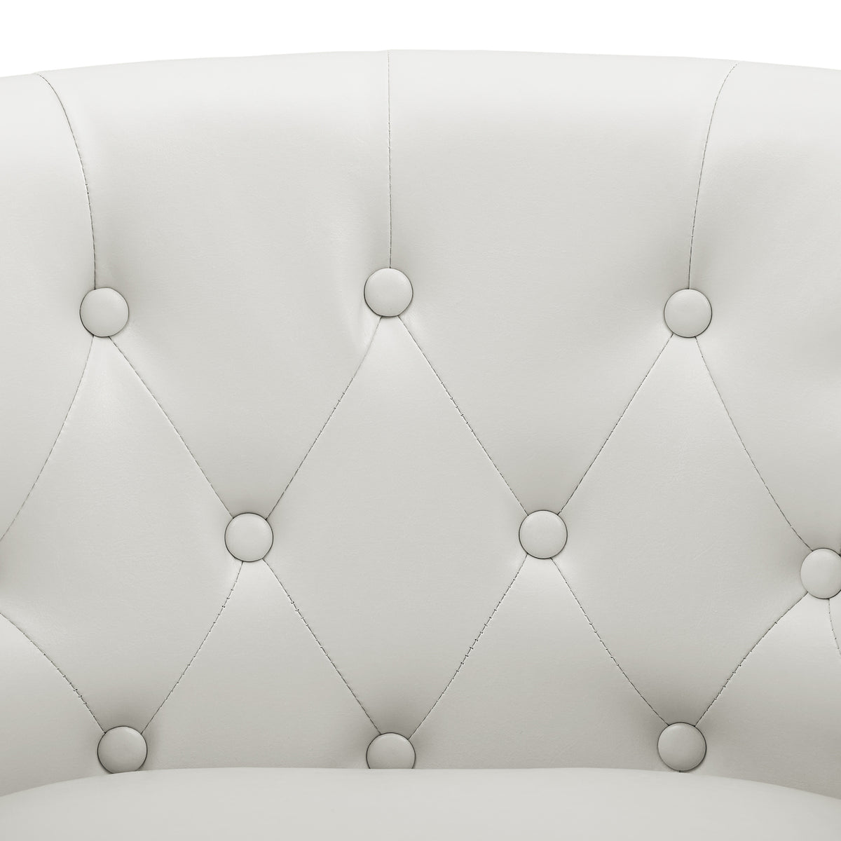 White Faux Leather Barrel Loveseat H84523