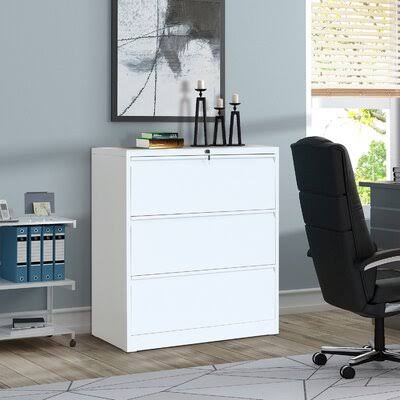 White 3-Drawer Vertical Filing Cabinet Y656