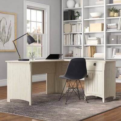 Antique White L-Shape Desk F71940
