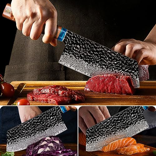 Damascus Nakiri knife 7 inch J549566
