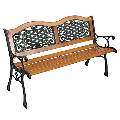 Metal Wood Garden Bench Y16951