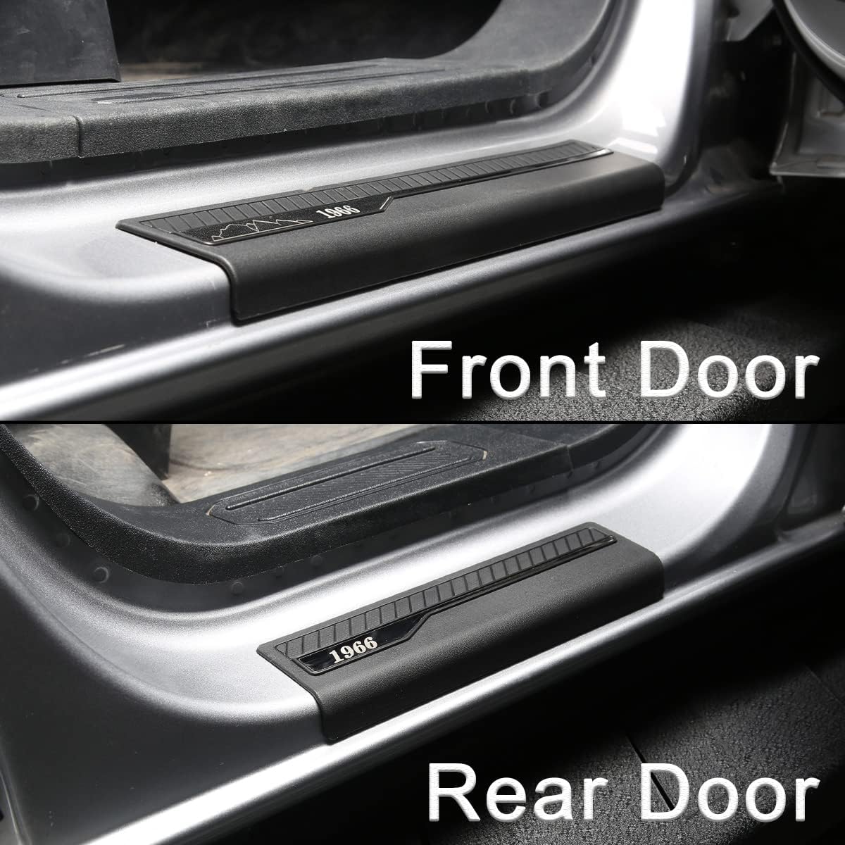 Door Sill Guards Entry Sill Plate Protection 4Pcs/Set ABS Plastic Pack of 2 E86192