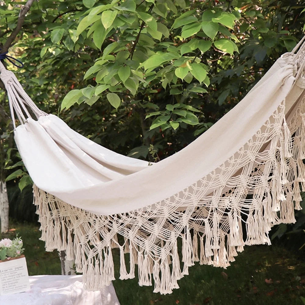 Double Macrame Hammock Swing Bed U28527