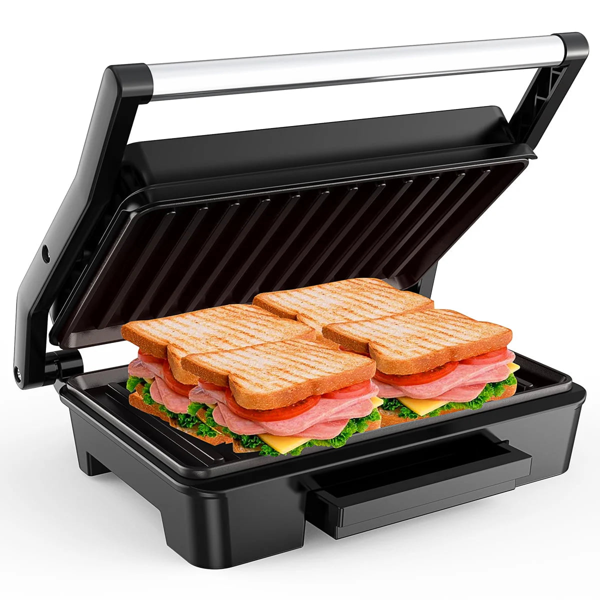 2 Slice Stainless Steel Non-Stick Panini Press K94719
