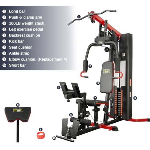 Multifunctional Home Gym Equipment with Leg Press and Pulley System F61455