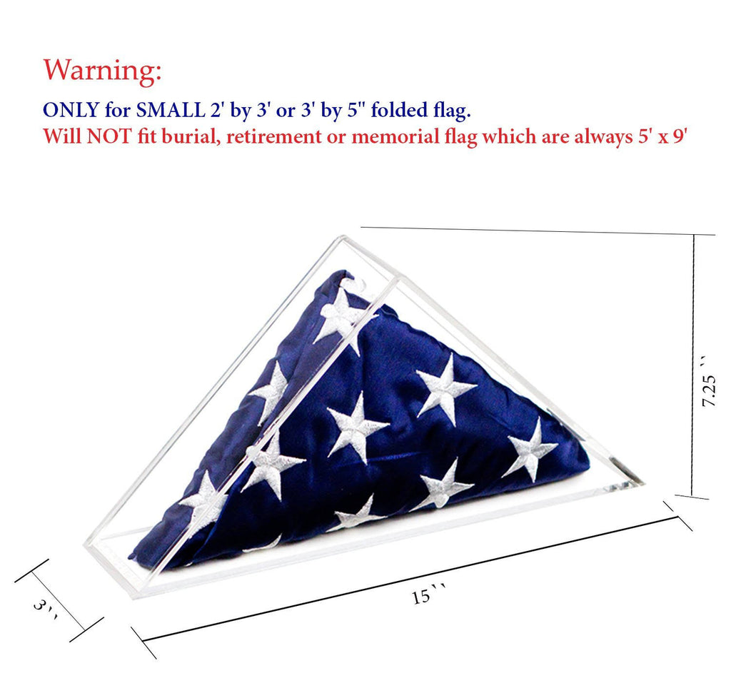 Clear Acrylic American Flag Display Case Wall Mount N5856