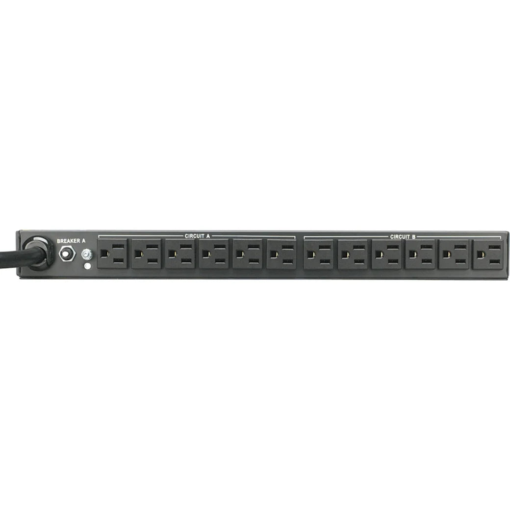 PDU 2.9kW Single-Phase 120V Basic 24 NEMA 5-15R Outlets NEMA L5-30P Input 15 ft. Cord 1U Rack-Mount H186505