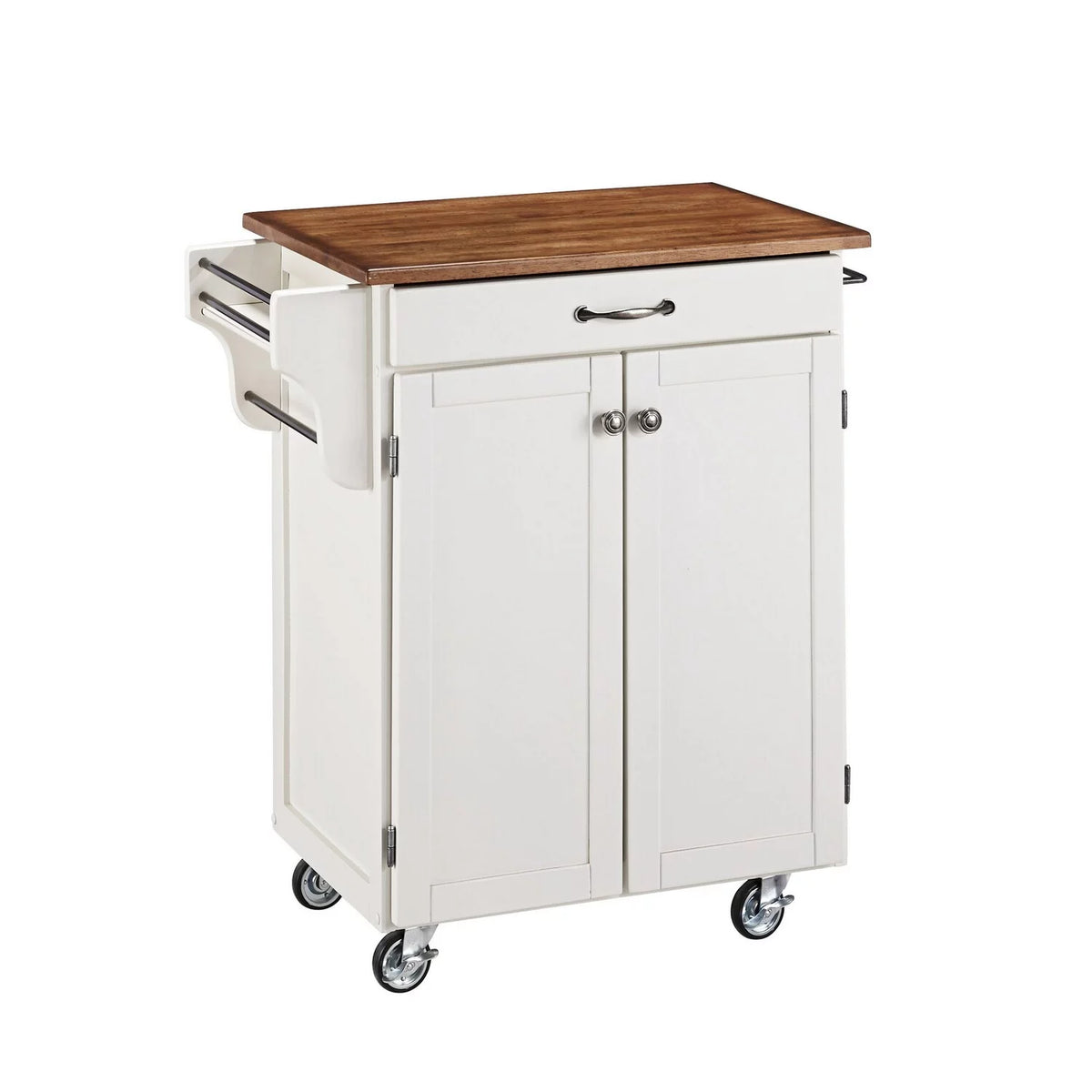 White Kitchen Cart with Oak Top H850165