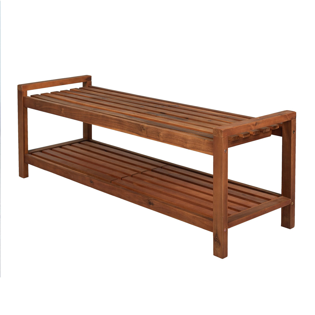 Teak Acacia Wood 3-Seat Outdoor Bench F395