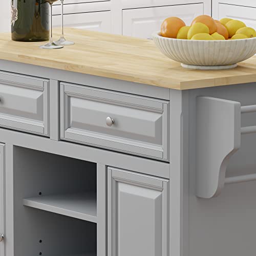 Cherry Wood Top Kitchen Cart U41603