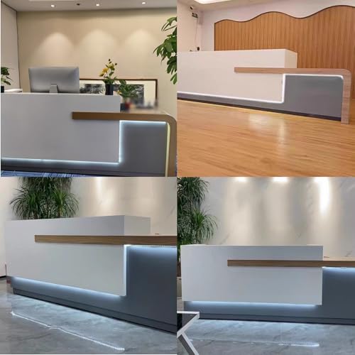 Reception Desk with Counter, Lockable Drawer & Door Cabinet, 120cm Z7349