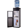Top-Loading Water Dispenser for 5 Gallon Bottles, Hot & Cold Water Cooler with Storage Cabinet & Glass Door, Gray B2230