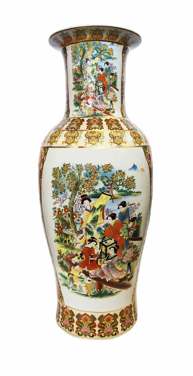 Japanese Porcelain Satsuma Vase 36" L6951