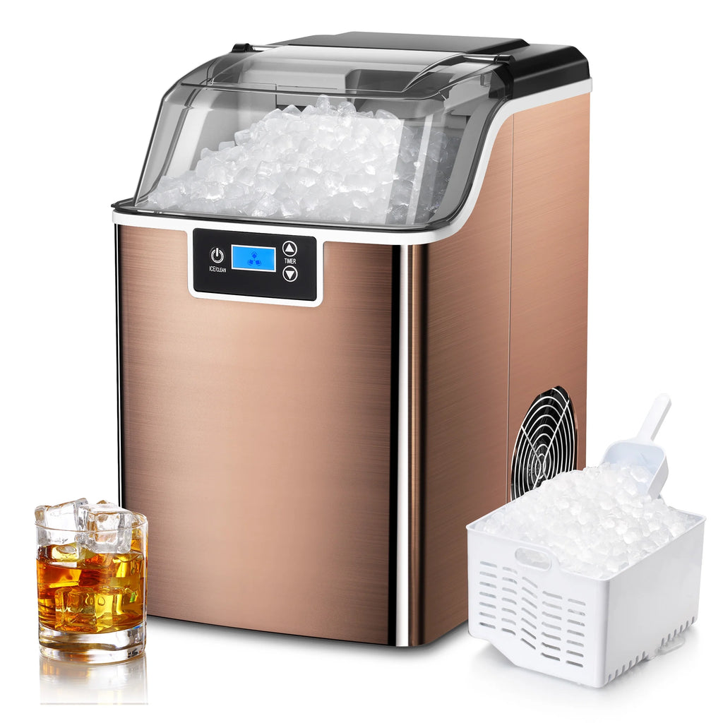 Nugget Ice Maker Countertop with Soft Chewable Pellet Ice, Self-Cleaning, 44lbs/24H, Black V2681
