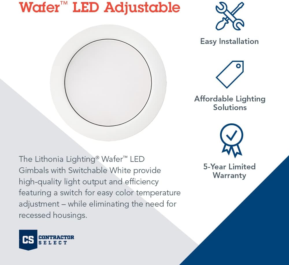 Recessed Wafer Downlight, Ultra Thin Round Trim, Switchable Color Temperature B131