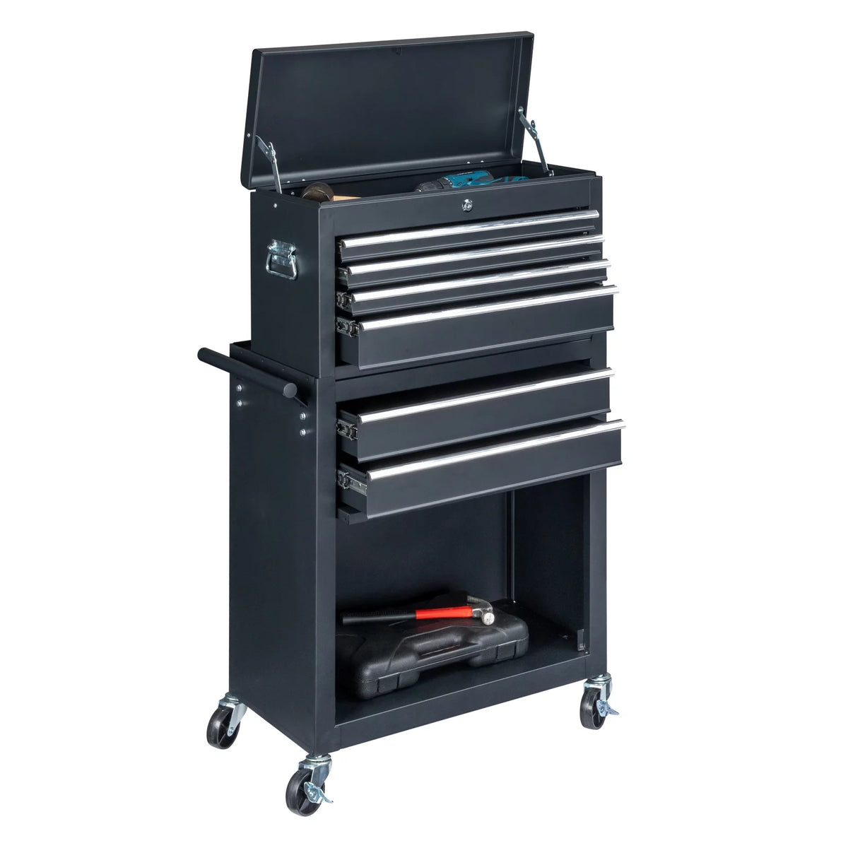 2 in 1 Rolling Tool Chest Storage Cabinet with 6 Drawers C1229