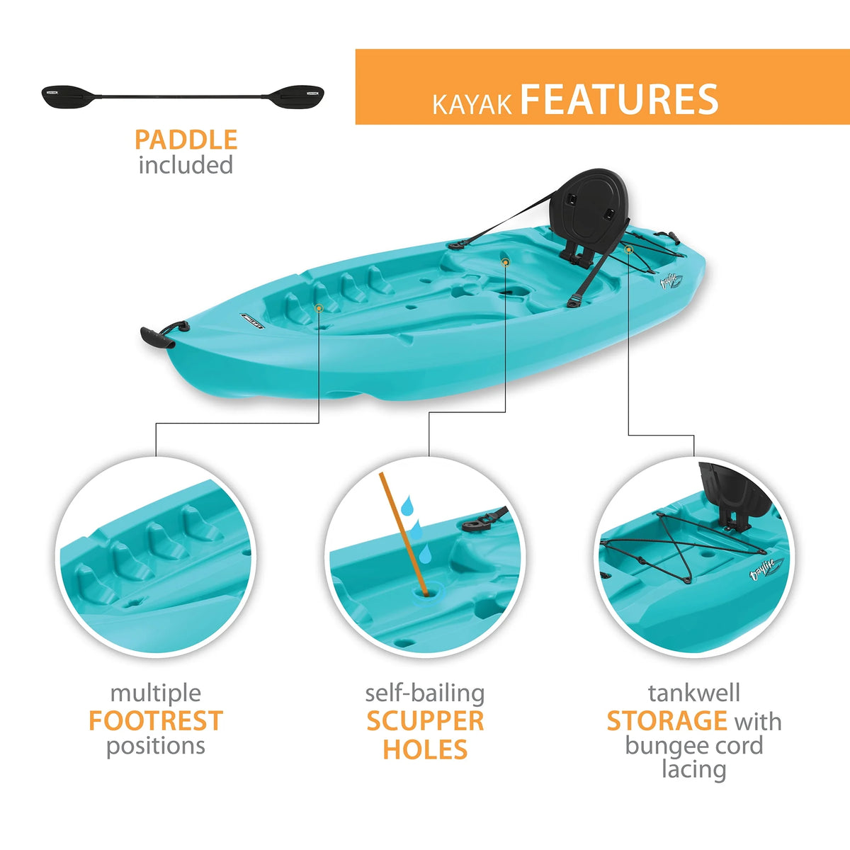 Teal 8 ft Sit-On-top Kayak B83129