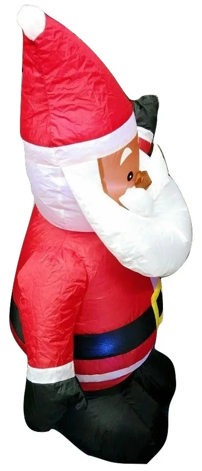 Black African American Santa Claus 4' Inflatable Christmas Yard Decor I6194