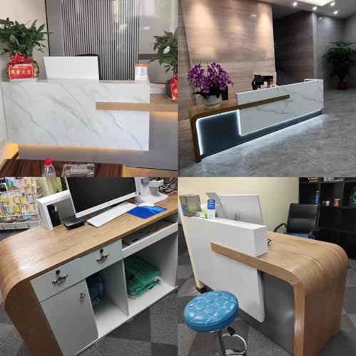 Reception Desk with Counter, Lockable Drawer & Door Cabinet, 120cm Z7349