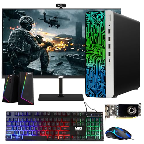 G3 Gaming Desktop PC Intel Core i7 6th Gen AMD RX 550 Graphics 32GB RAM 1TB SSD 24 Inch Dual Monitor RGB Keyboard Mouse Speaker Webcam Win 10 Pro T8955