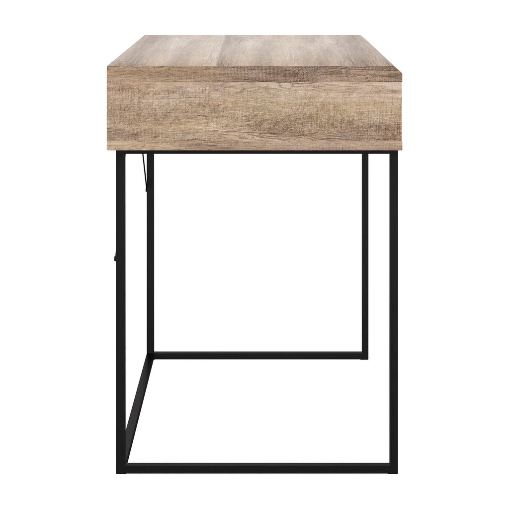 Brown Engineered Wood Grain Finish Desk with Drawer & Cubby B5889
