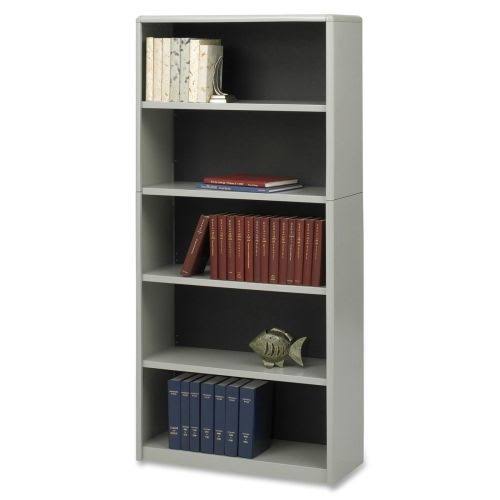 Gray Steel 5-Shelf Bookcase X318