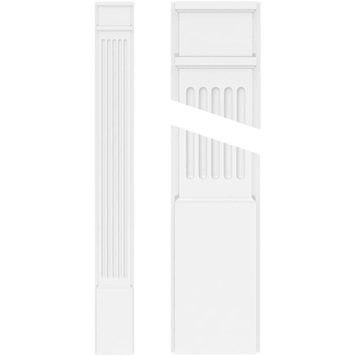 Fluted PVC Pilaster with Decorative Capital & Base (Pair) H94986