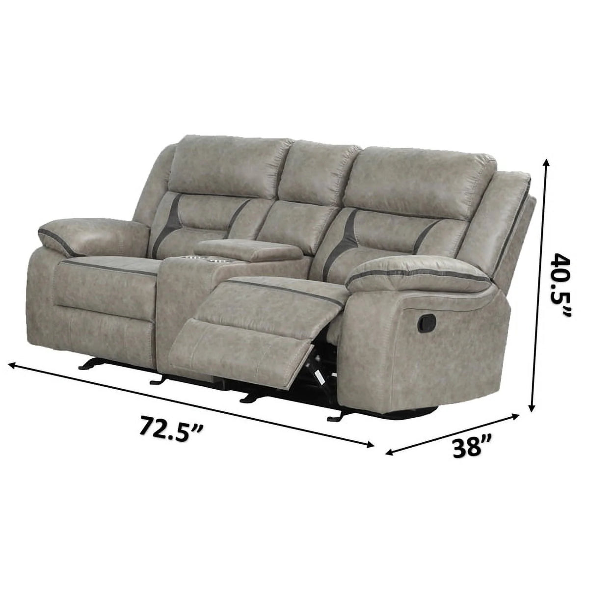 Gray Faux Leather 2 Pc Sofa Set N69360