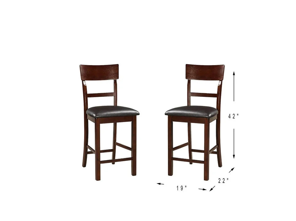 Brown Wooden Dining Chairs Set of 2 I87649