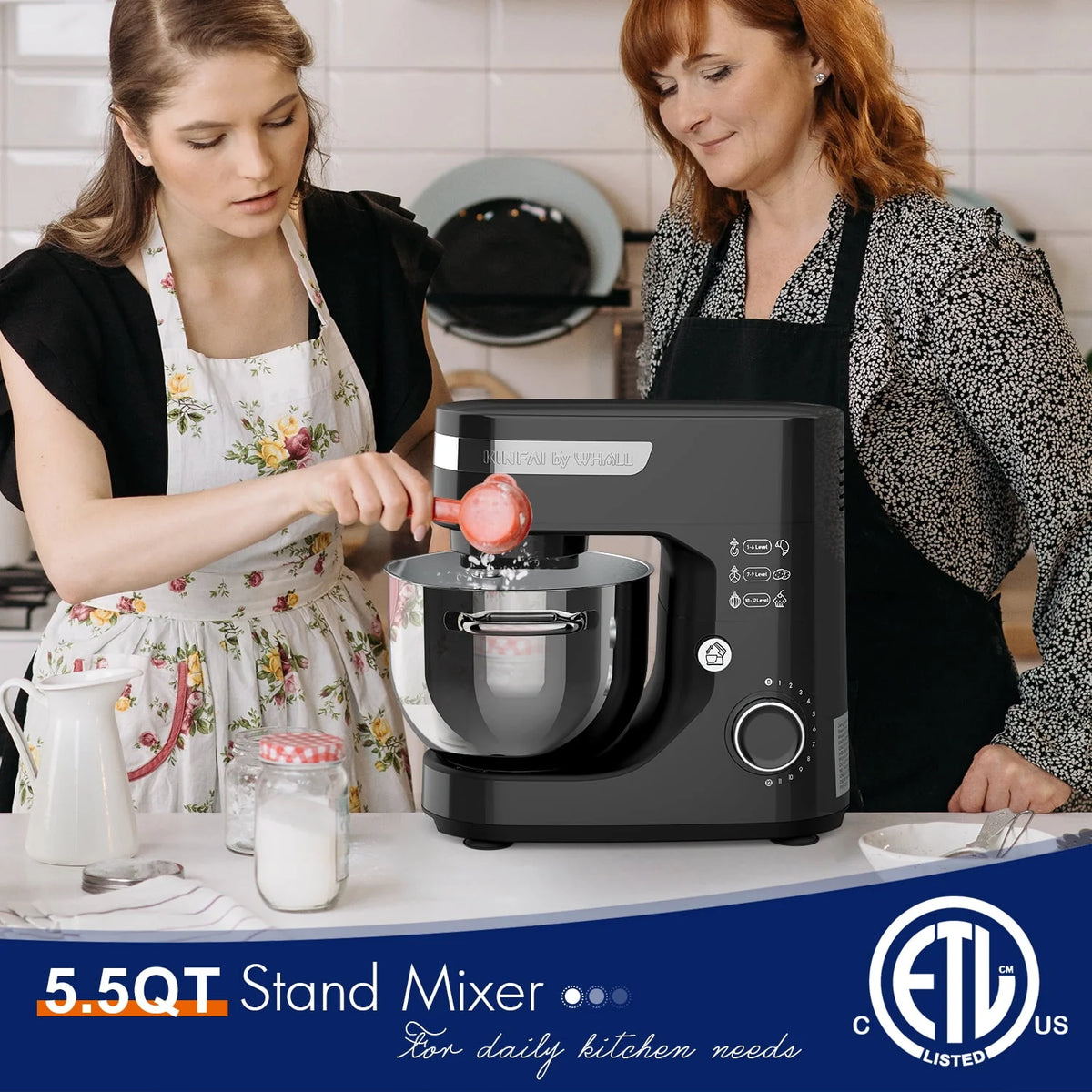 5.5Qt 12-Speed Tilt-Head Electric Stand Mixer with Stainless Steel Bowl L8663