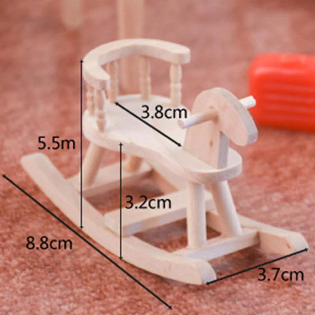 Unpainted Wooden Cockhorse Dollhouse Toy Furniture F116