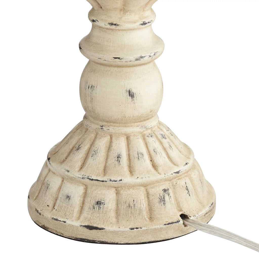 Antique White Rattan Table Lamps Set of 2 G8975