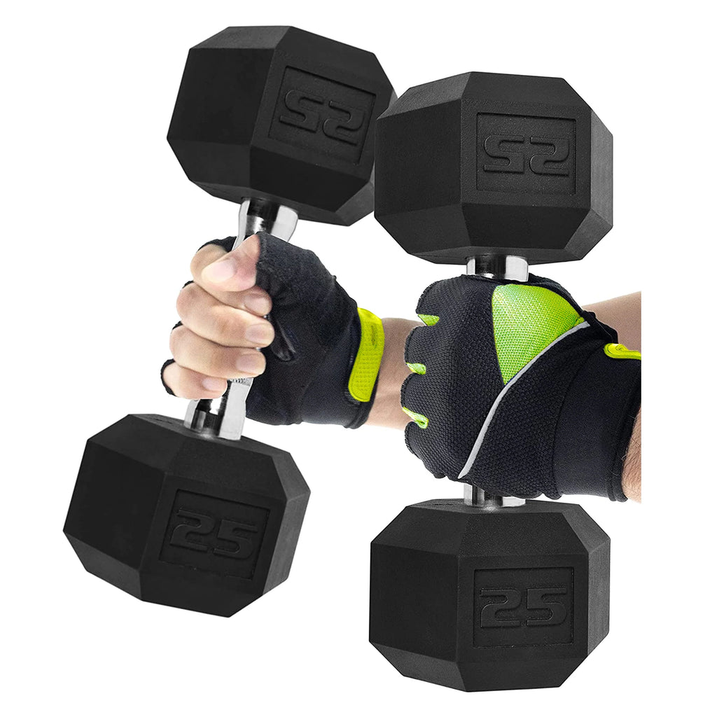 50 lb Rubber Hex Dumbbell Weight Set R15994