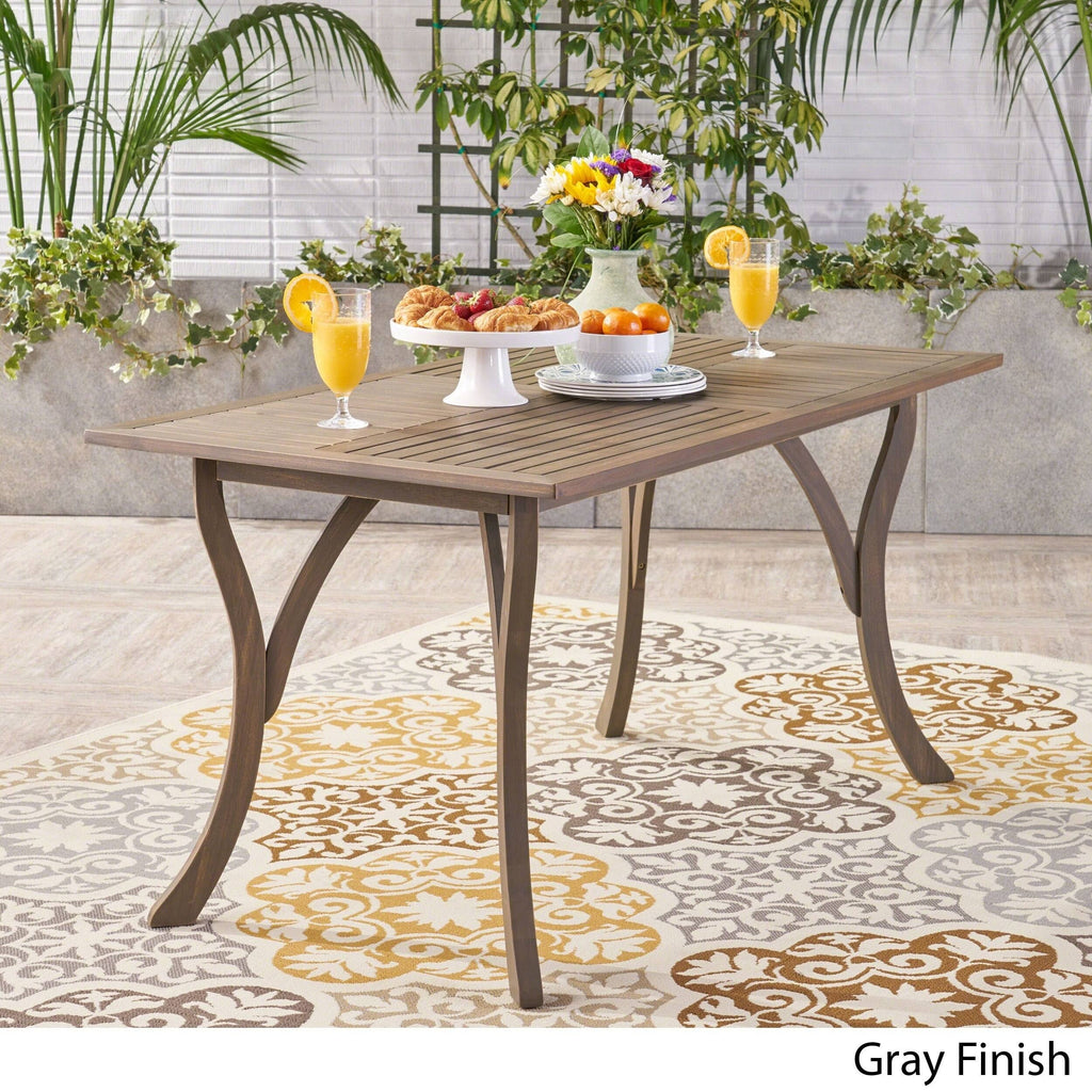 Gray Rectangular Outdoor Dining Table J217