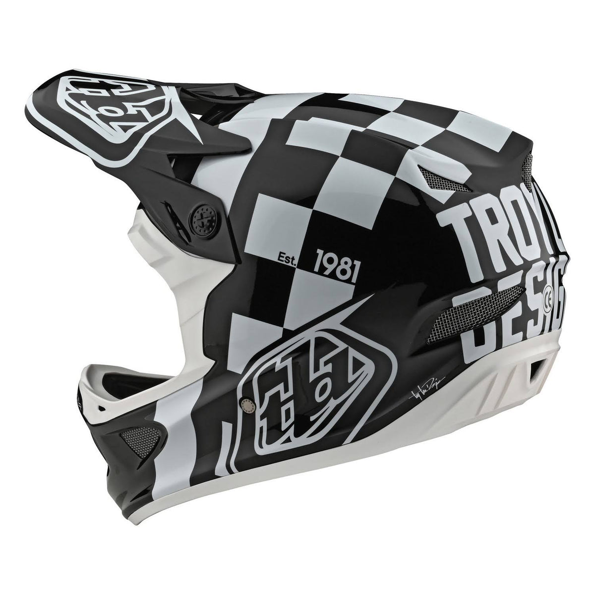 White-Black D3 Fiberlite Helmet - XL P71331