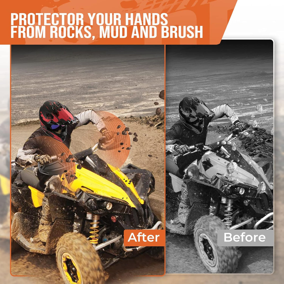 ATV HandGuard and Wind Deflector Kit with Mounting Straps K679770