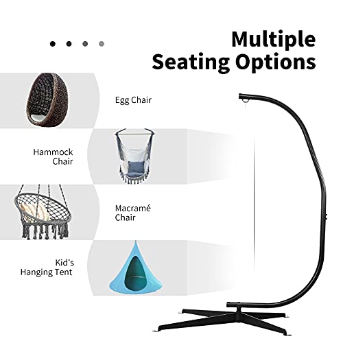Black Heavy-Duty Steel Hammock Chair Stand Only M786
