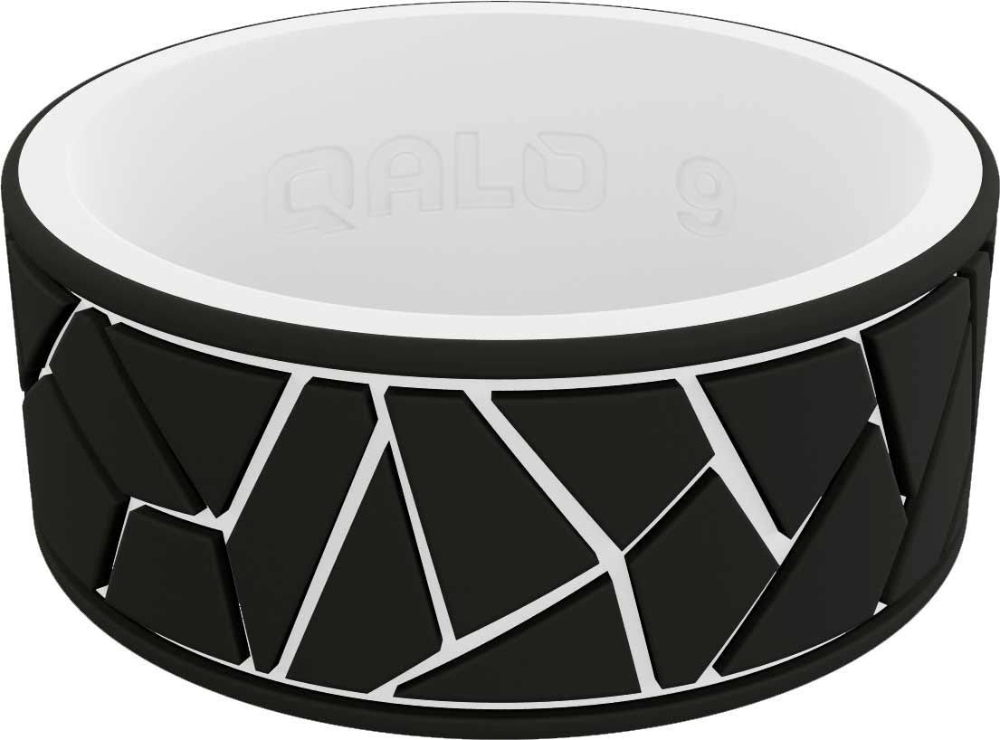 Men's Silicone Ring, Size 9, Black/White Z246